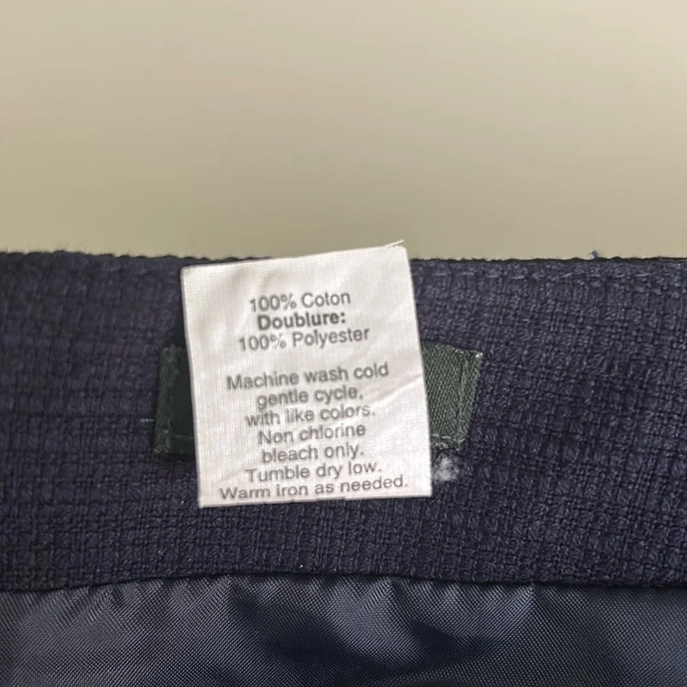 J. Crew Textured Cotton Mini Skirt Navy Size 2